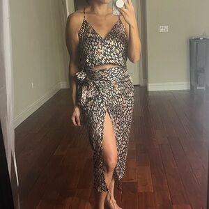 Vici abstract wrap skirt and top
